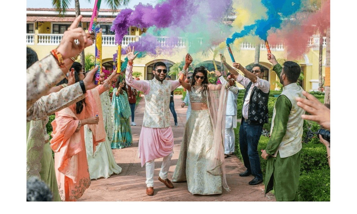 Newly Wedded Brides Celebrate Their First Holi.